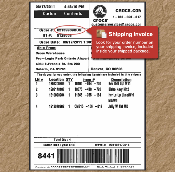 Crocs – Customer Service – Return Order